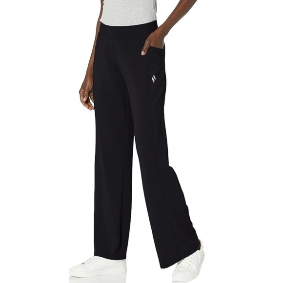 Skechers Restful High Waist Wide Straight Leg Pants Pockets Midnight Blue M - Picture 1 of 12